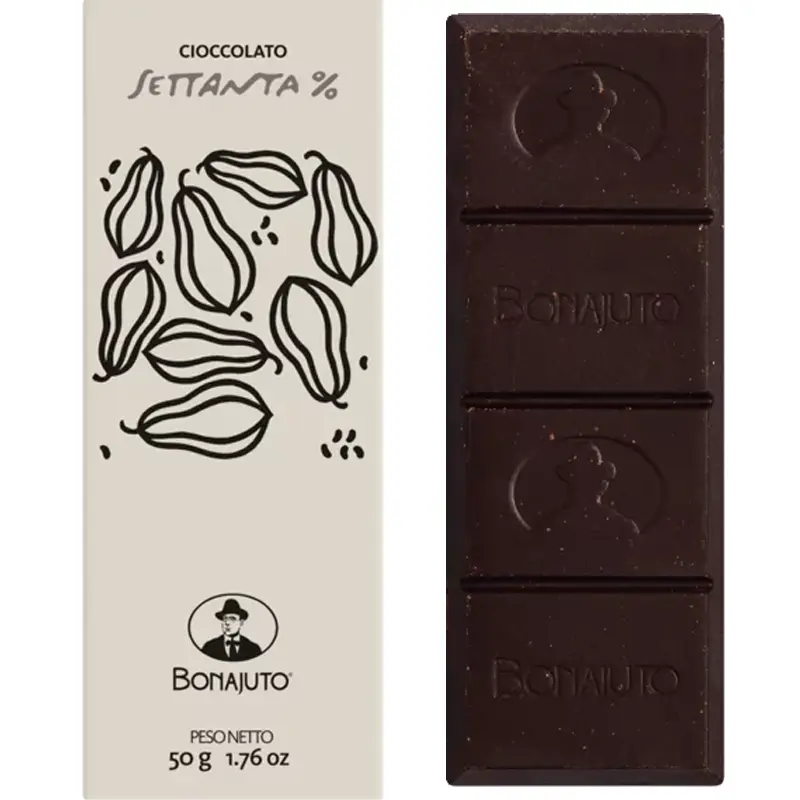 BONAJUTO | Dunkle Rohschokolade »Cioccolato Settanta« 70% | 50g Settana Rohschokolade Modica Sizilien von Bonajuto