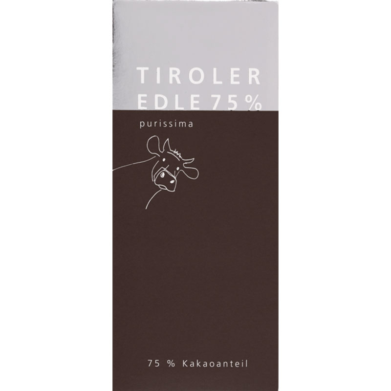 TIROLER EDLE | Dunkle Schokolade »purissima« 75% |  50g