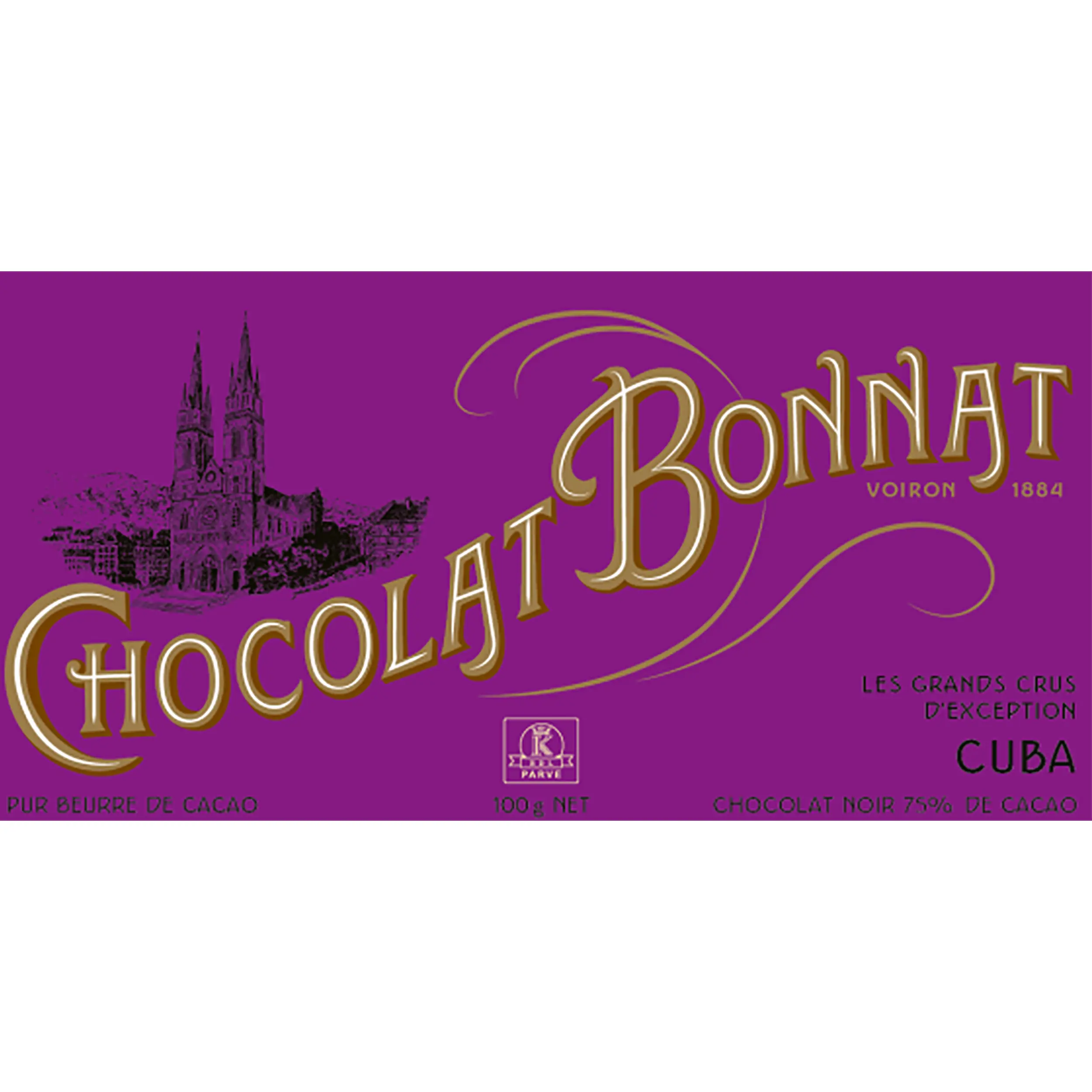 BONNAT Dunkle Schokolade | Chocolat »C u b a« 75% | 100g Französische Bonnat Schokolade mit Kakao