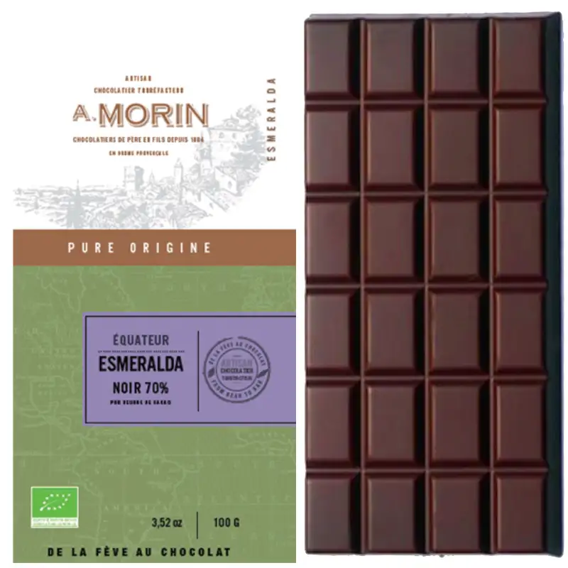 Esmeralda Noir 70% Ecuador Schokolade von A. Morin Frankreich