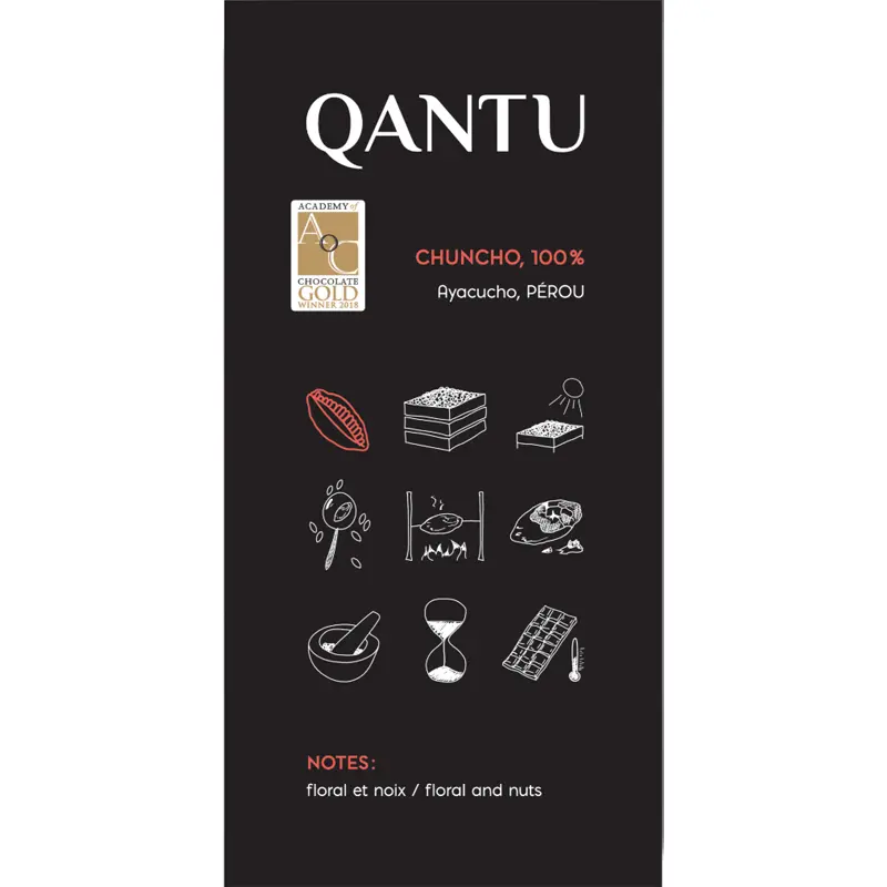 100% Pure kakaomasse Schokolade von Qantu