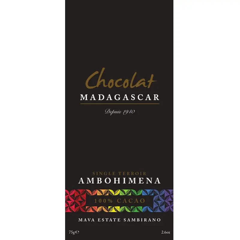 Ambohimena dunkle Schokolade 100% kakaomasse von Chocolate Madagascar