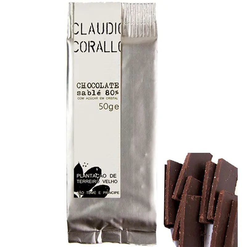 CLAUDIO CORALLO | Dunkle Schokolade & Zuckerkristalle »sablé« 80% | 50g Sable Schokolade von Sao Tome und Principe von Claudio Corallo
