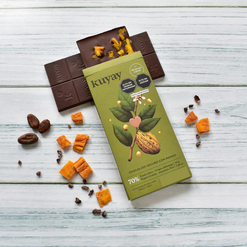 KUYAY Chocolat with Mango 70% – dunkle Schokolade aus Peru, Single-Origin