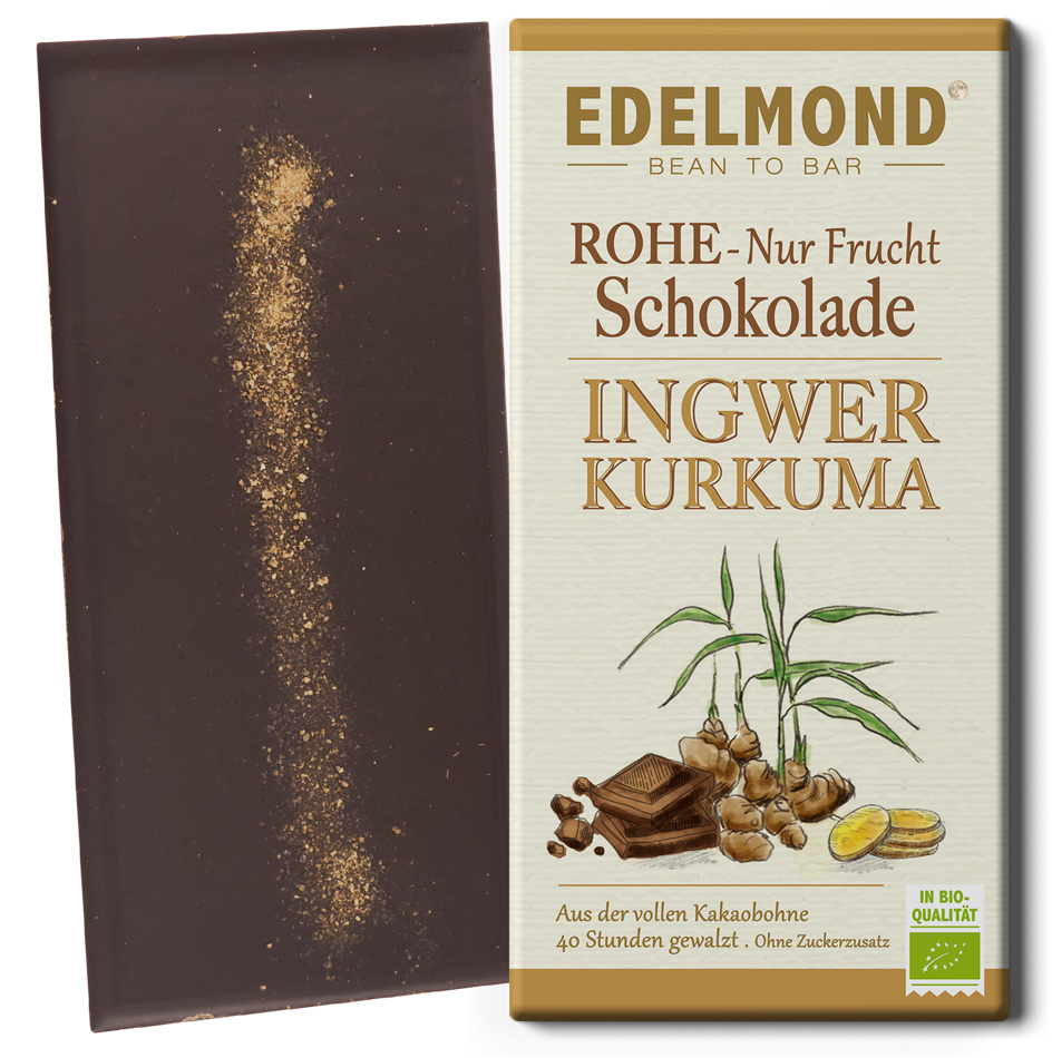 EDELMOND | Dunkle Schokolade »Ingwer & Kurkuma« 75% | BIO | 75g