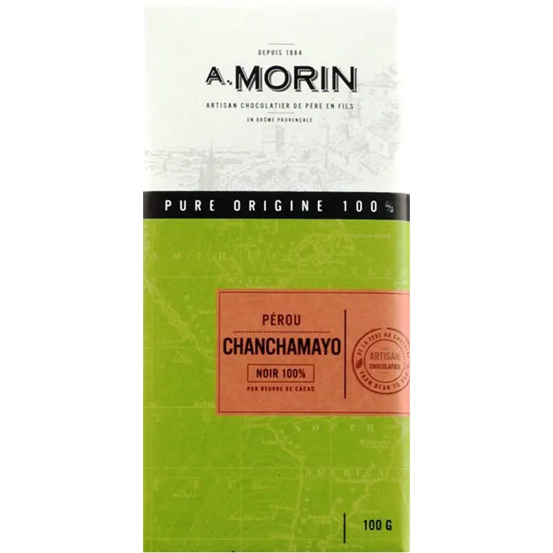Tafel A. Morin Chanchamayo 100% – Criollo-Kakaomasse aus Peru, Detailaufnahme