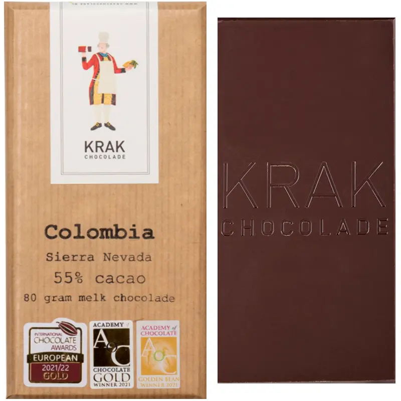 KRAK Chocolade | Milchschokolade »Colombia Sierra Nevada« 55% | 80g Milchschokolade Colombia von Krak Chocolate