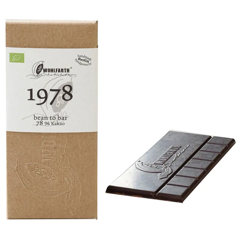 WOHLFARTH Schokolade | Dunkle Schokolade »1978« 78% | BIO | 45g Bean to Bar Schokolade handgemacht in Berlin 1978 Wohlfahrth