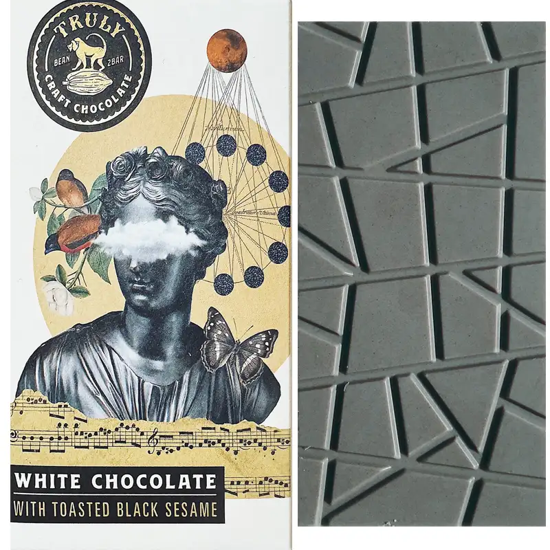 TRULY | Weiße Schokolade »Toasted Black Sesame« 30% | 60g Weiße Schokolade mit Sesam Toasted black Sesam von Truly