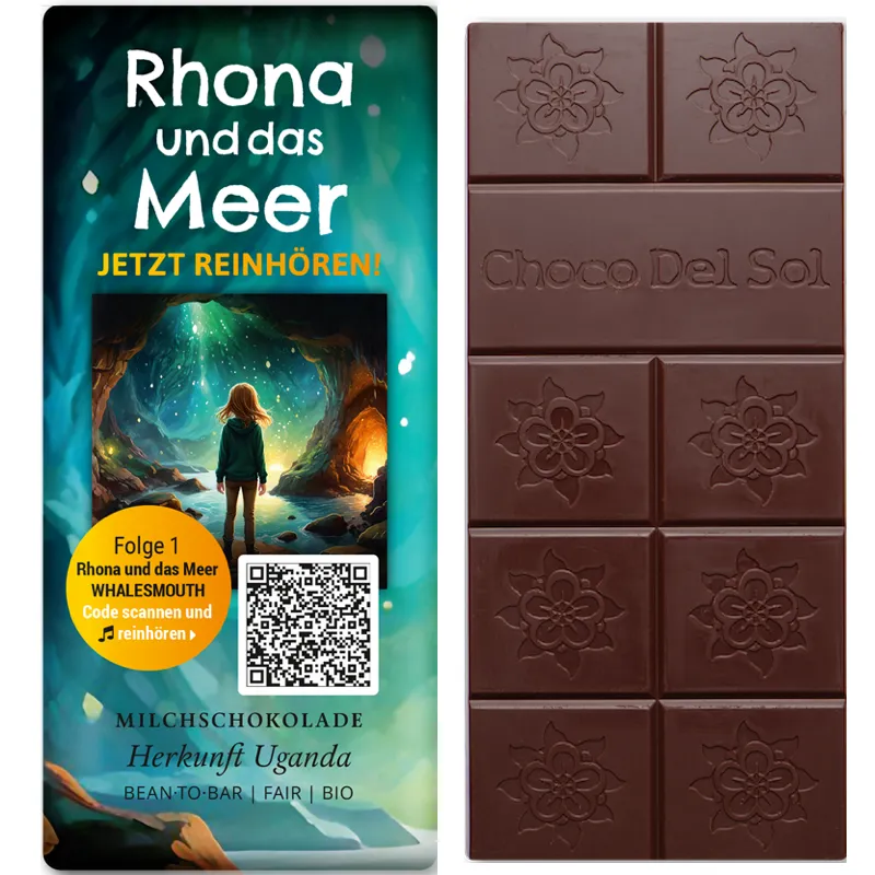 CHOCO DEL SOL | Milchschokolade »Uganda« Rhona und das Meer 40% | BIO | 58g Milchschokolade Rhona und das Meer von Choco del Sol