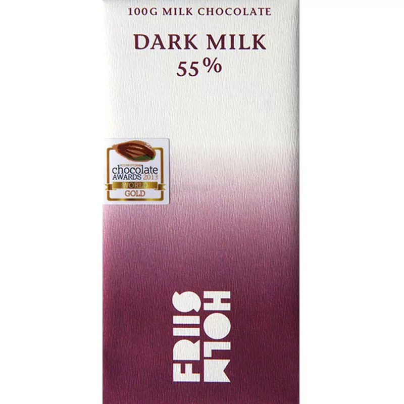 FRIIS-HOLM | Beste Milchschokolade »Dark Milk« 55% | 100g Friis Holm Beste Milchschokolade Dark Milk 55% Kakaogehalt