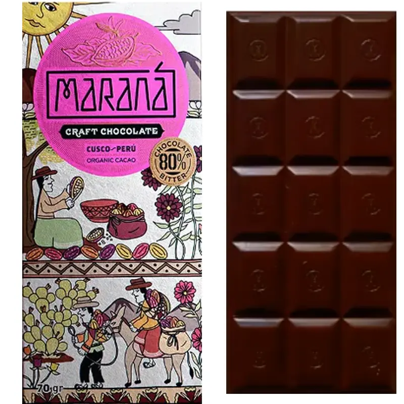 MARANÁ | Dunkle Schokolade »Cusco - Peru« 80% | BIO | 70g Cusco peru Schokolade mit 80 Prozent Kakao von marana Chocolate