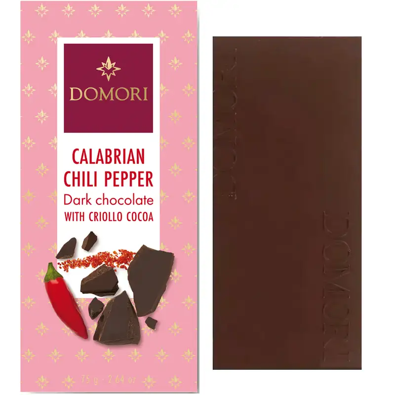 DOMORI | Dunkle Schokolade Chili Pepper »Calabrian« 70% | 75g Chili Pepper Schokolade Calabrian von Domori