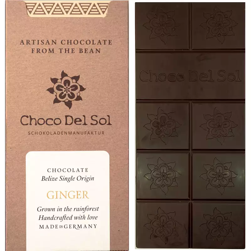 Ginger Schokolade mit Ingwer von Choco del Sol