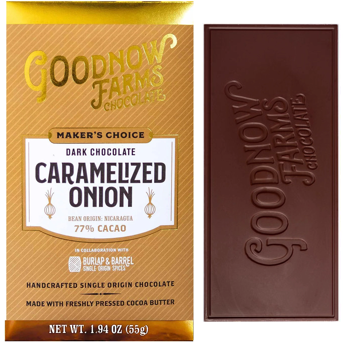 GOODNOW FARMS Caramelized Onion 77 % – Nicaragua Schokolade