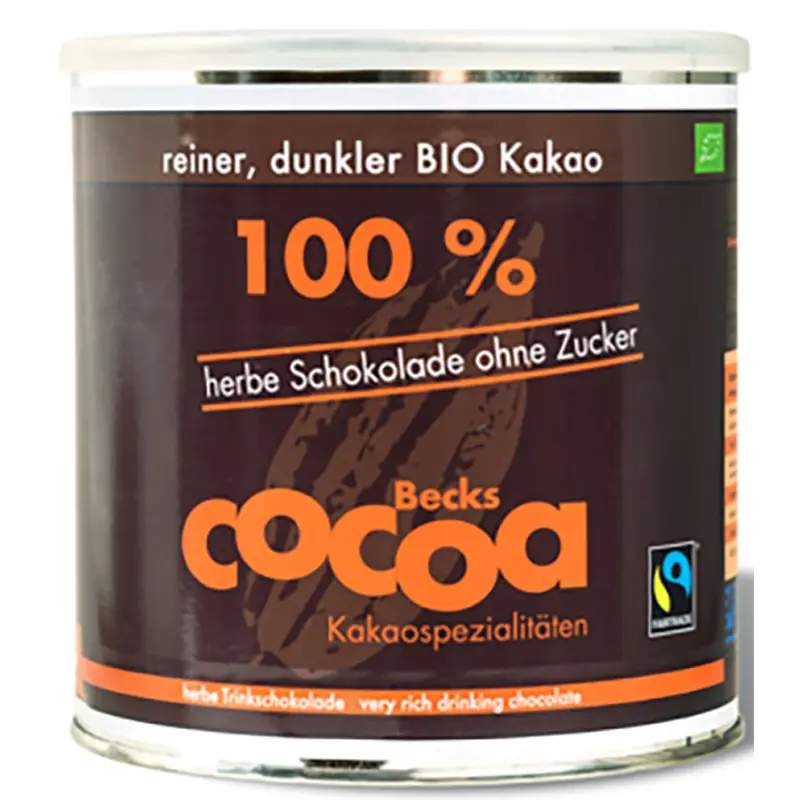 BECKS Cocoa | Trinkschokolade »100 Prozent « 100% - 1200g | BIO 100% Trinkschokolade von Becks ohne Zuckerzusatz