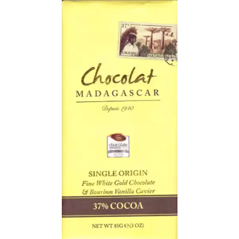 Weisse Schokolade von Chocolate Madagascar mit 37% kakaogehalt