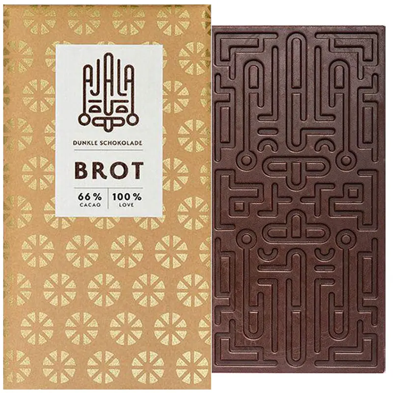 AJALA | Dunkle Schokolade »Brot« 66% | 45g Brot Schokolade von Ajala