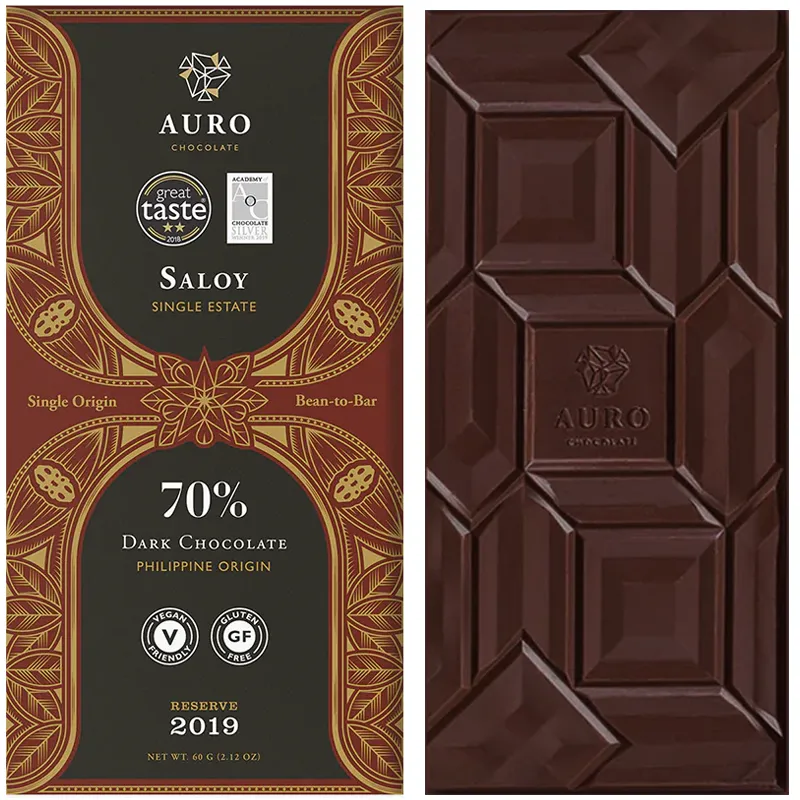Saloy 70% Schokolade prämiert von Auro