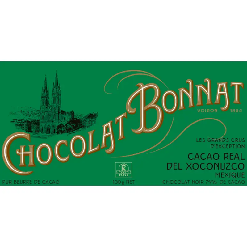 BONNAT Dunkle Schokolade | Chocolat Cacao »Real del Xoconuzco« 75% | 100g BONNAT Dunkle Schokolade |Real del Xoconuzco 75% Kakaogehalt