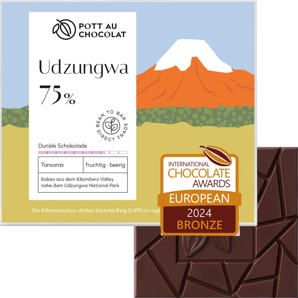 Udzungwa 75% Schokolade von pott au chocolate