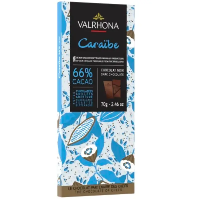 VALRHONA | Dunkle Schokolade »Caraïbe« 66% | 70g Caraibe schokolade von Valrhona mit 66% kakao