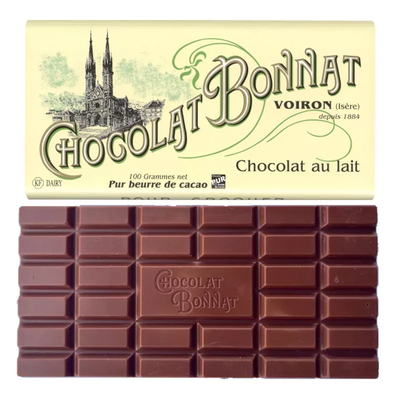 Milchschokolade mit 55% Kakaogehalt von Bonnat Frankreich
