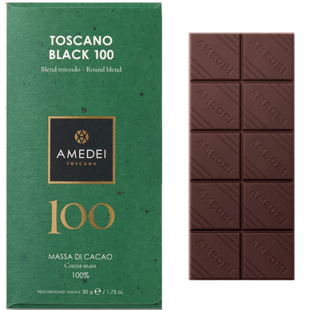 Amedei Toscano Black 100 – reine Kakaomasse 100 % Kakao 50 g