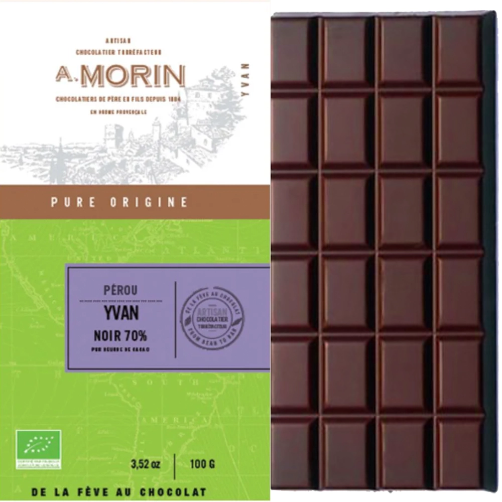 A. MORIN Yvan 70 % – Dunkle BIO-Schokolade aus Peru Ucayali, Single-Origin