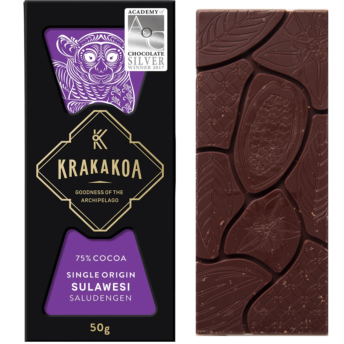 KRAKAKOA Sulawesi 75% – Single-Origin Schokolade aus West-Sulawesi, Indonesien