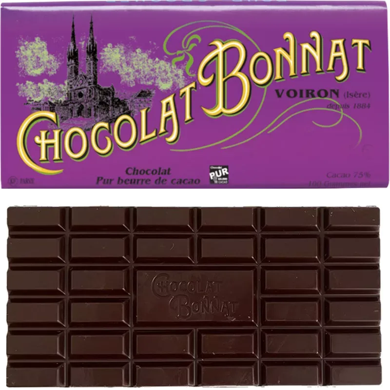 BONNAT Dunkle Schokolade | Chocolat »Voiron« 75% | 100g Best Bonnat Schokolade aus Voiron