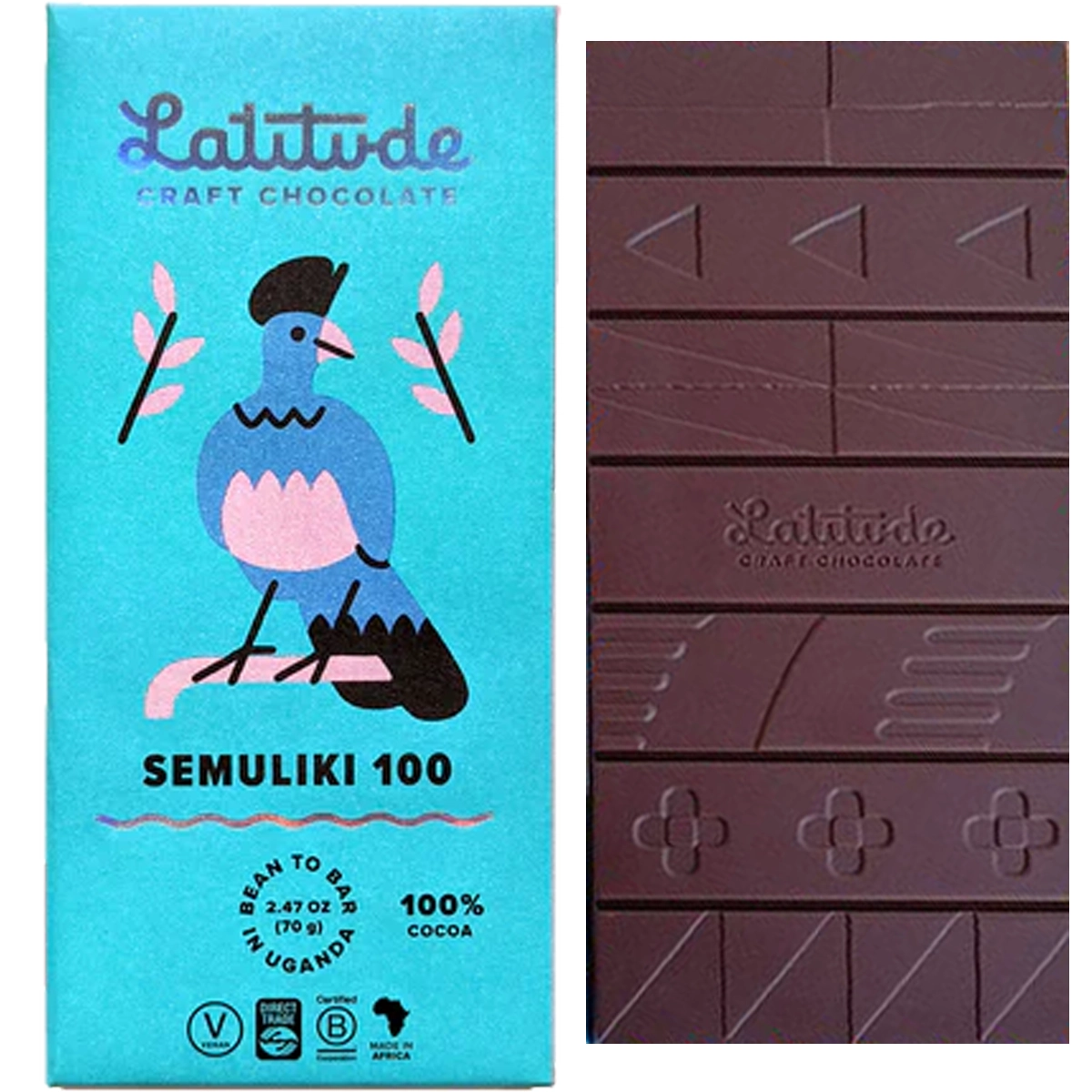 LATITUDE Schokolade | Kakaomasse Uganda »Semuliki 100« 100% | 70g