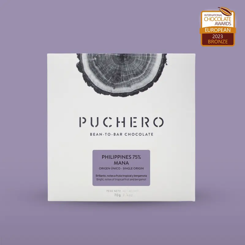 PUCHERO | Dunkle Schokolade »Philippines Mana« 75% | 70g Philippines Mana Schokolade von Puchero Chocolate Spanien