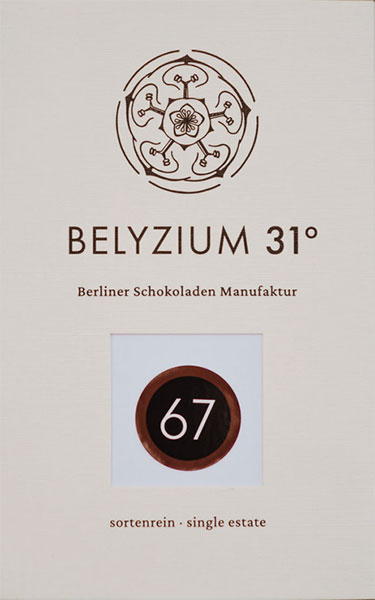 BELYZIUM 31° | Schokolade »Craft Chocolate« 67% | BIO 