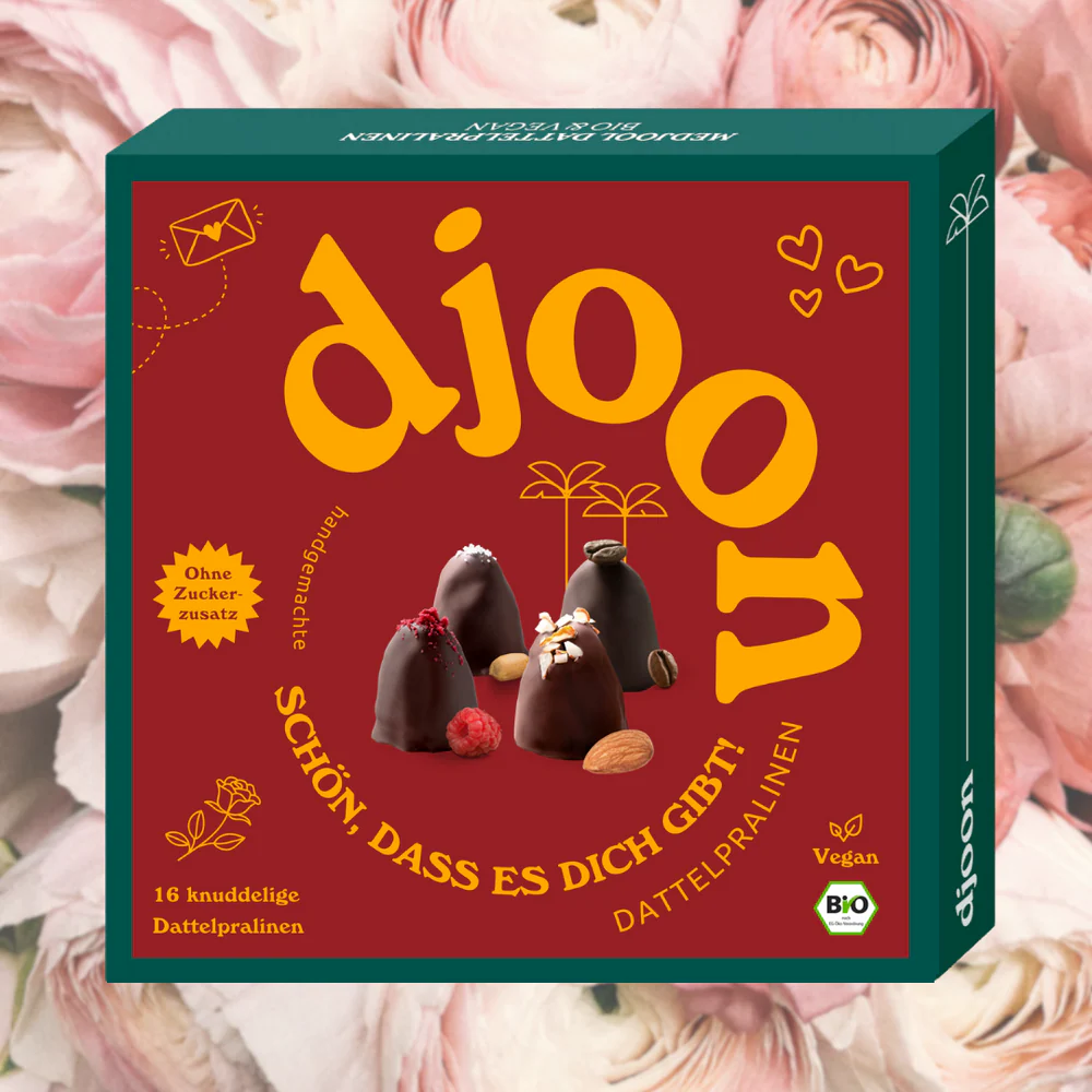 DJOON Schokoladen | Dattelpralinen »Love Collection« 100% | BIO | 180g MHD 06.11.2025