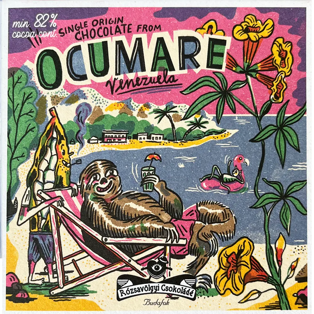 Dunkle Schokolade mit Gorilla auf der Verpackung von Rozsavölgyi Ungarn