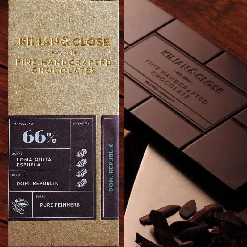 KILIAN & CLOSE | Schokolade »Dominikanischen Republik« 66% | BIO Dominikanische Republik Schokolade mit 66% kakao von Kilian & Close