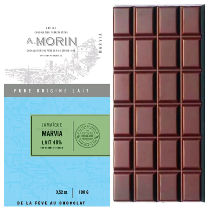 Marva jamaika Milchschokolade von A. Morin Frankreich