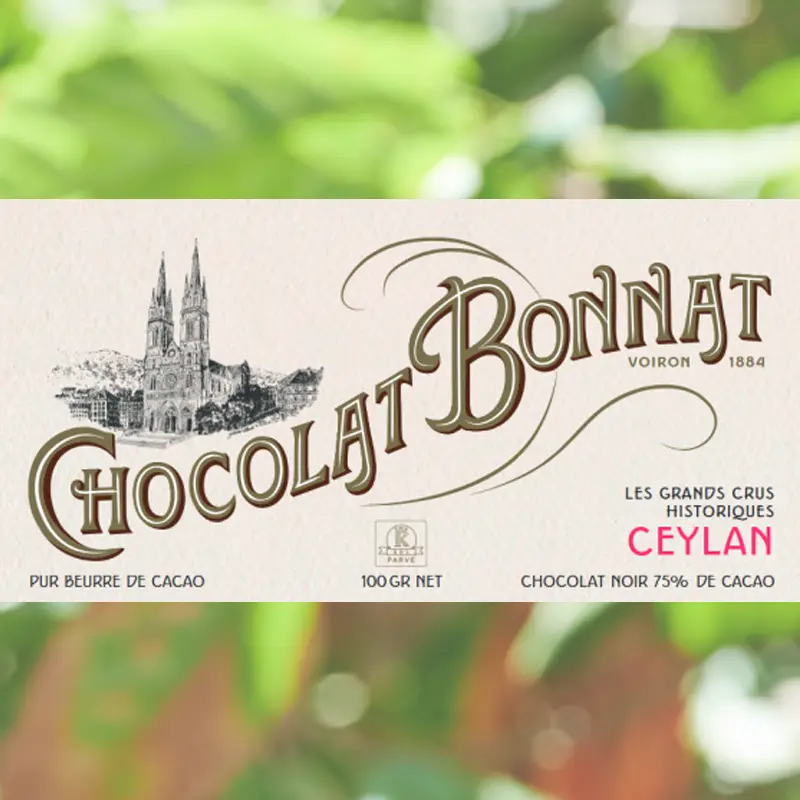 BONNAT Dunkle Schokolade Ceylan 75% Kakaogehalt Französische Bonnat Schokolade Ceylan
