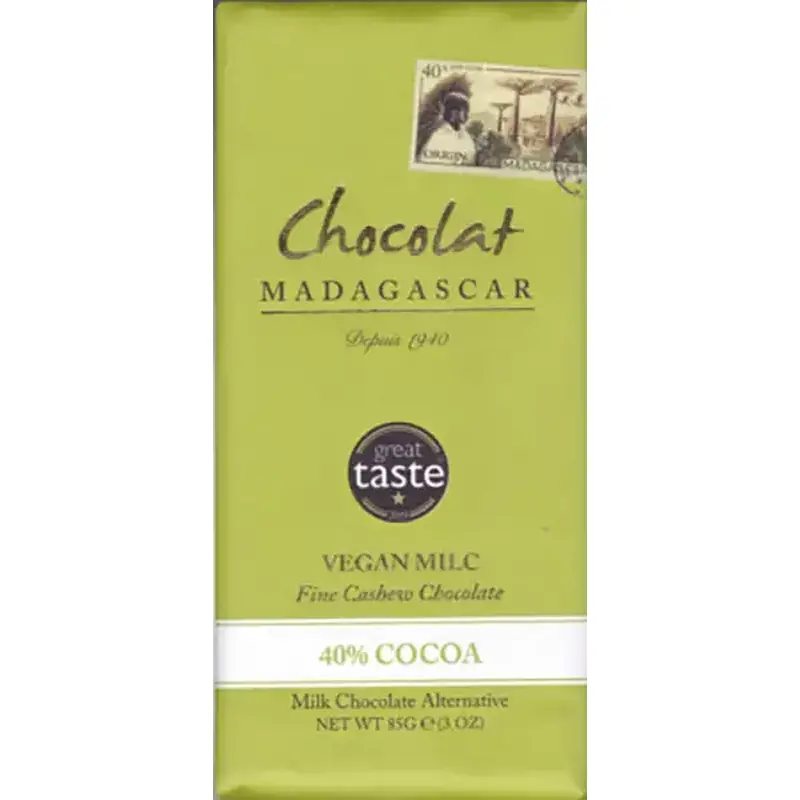 Vegane Milchschokolade von Chocolate Madagascar mit Cashew und 40% Kakao