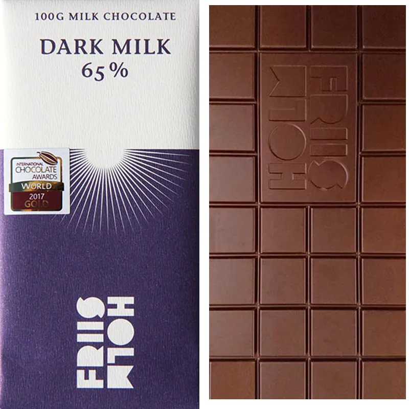 FRIIS-HOLM | Beste Milchschokolade »Dark Milk« 65% | 100g Beste Milchschokolade von Friis Holm Gold Prämiert