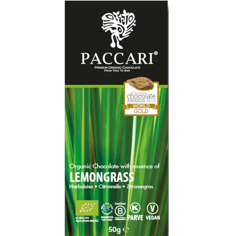 PACCARI | Dunkle Schokolade »Lemongras« Ecuador 60% | BIO | 50g Paccari Schokolade Lemongras von Pacari