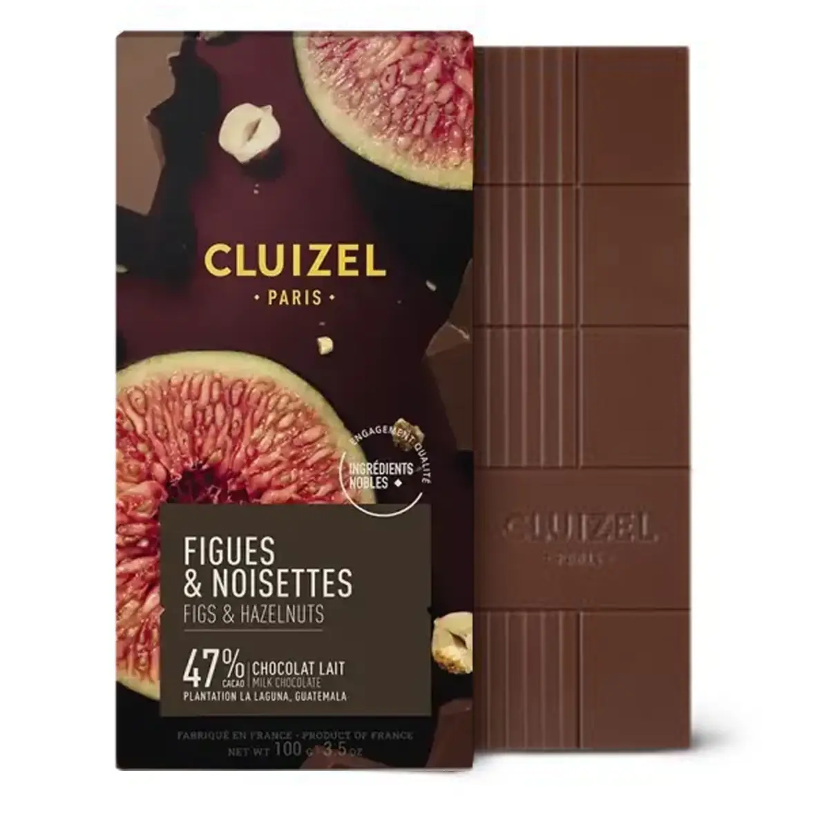 CLUIZEL Milchschokolade La Laguna mit karamellisierten Haselnüssen und Feigenstückchen