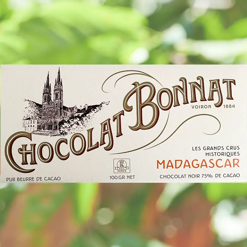 Dunkle Bonnat Schokolade Madagascar 75% Kakaogehalt
