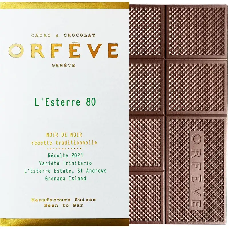 ORFÈVE | Dunkle Schokolade »Noir de Noir« L' Esterre Grenada 80% | 70g L' Esterre 80% Schokolade von Orfeve