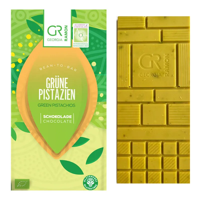 GEORGIA RAMON | Choci »Grüne Pistazien« 35% | BIO Schokolade Georgia Ramon mit grünen Pistazien