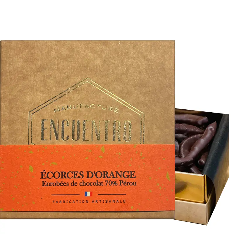 Orangenstäbchen in dunkler Schokolade von Encuentro Frankreich