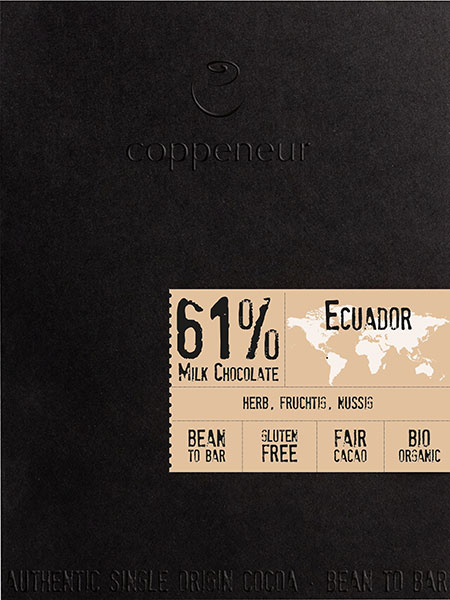 61% Milchschokolade von Coppeneur, Kakao aus Ecuador