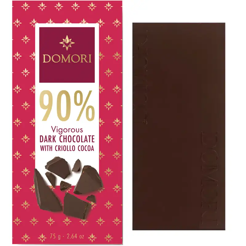 DOMORI | Dunkle Schokolade »Vigorous« 90% | 75g Vigorous 90% Schokolade with Criollo von Domori Italien