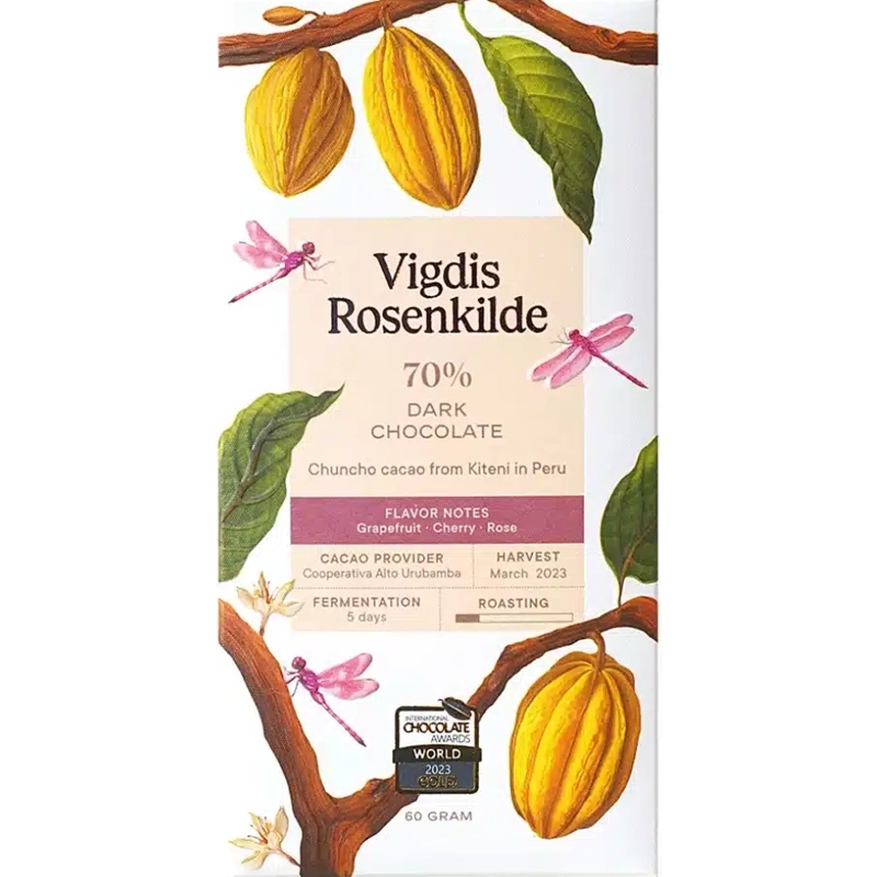Vigdis Rosenkilde Kiteni 70 % – dunkle Schokolade aus peruanischem Chuncho-Kakao